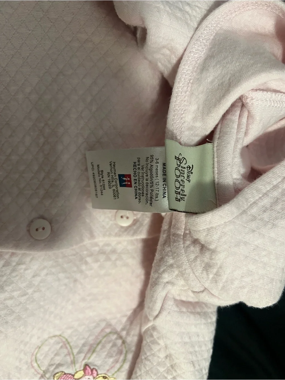 y2k Winnie the Pooh Baby Two-Piece Set with Bear Embroidery
